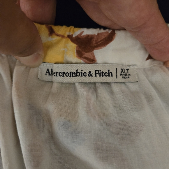 Abercrombie & Fitch Women’s XLT TALL Floral Puff Sleeve Midi Dress w/ Pockets - Picture 5 of 9